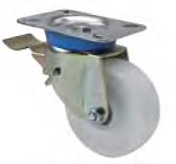 Rueda De Nailon Con Placa De 42 Mm Y Freno | Con Diámetros Desde 30 Mm Hasta 50 Mm | Para Pesos