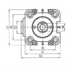 CILINDRO PNEUMATICO TELESCOPICO DI DE 2 A STADI IN ACCIAIO CROMATO STELO FEMMINA RT Ø 25 MM 180 MM  REF. UNIVER RT2200250180I