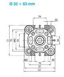 DOUBLE ACTING COMPACT CYLINDER ROUND BARREL WITH ANTIROTATION CHROMIUM-PLATED STEEL ROD RP Ø 63 MM 160 MM  REF. UNIVER RP2100630160
