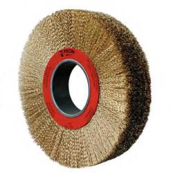 SMOOTH SHAFT DEBURRING MACHINE INOX BRUSH AND DEBURRING MACHINE BRASS STEEL BRUSH WITH KEYWAY Ø300 MM 100 MM 0.30 MM  REF. FECIN 153024BG100