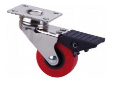 RODA DE POLIURETANO COM FORQUILHA PARA CARGAS BAIXAS 10BDRFN40-PPI40  REF. ALEX 1-0750