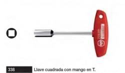 1 llave de vaso en T con mango de 8 mm para barra de atornillado con tuerca.