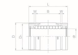 CASQUILLO LINEAL DE BOLAS SERIE GM CON JUNTA RASCADORA DIAMETRO EJE 12 MM LARGO 30 MM REF. NB GM12UU