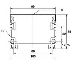 PROFIL EN ALUMINIUM POUR MONTAGE DE SYSTÈME 100X85  REF. HEPCOMOTION 0-133-8510