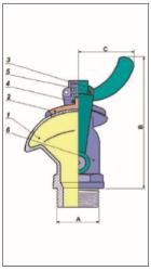 VALVULA PARA LIQUIDOS VISCOSOS CODIGO V94.01 MACHO EN LATON ENTRADA 3/4 PULGADAS CIERRE AFINADO TEMPERATURA -10 GRADOS/150 GRADOS REF. ZAES V0940110B005A