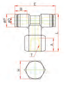 RACCORD EN T AUTOMATIQUE EN PLASTIQUE TUYAU - TUYAU - FILETAGE METÁLLIQUE EN PLASTIQUE 10 MM G 1/4  REF. NORMYDRO 9032-10-13