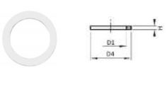 ARANDELA DE PVC PARA ROSCA G 1/4 PULGADAS DIAMETROS 17.5X13.5 MM REF. IMOPAC 2612TR14