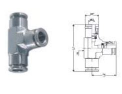 RACCORDO A T AUTOMATICO IN ACCIAIO INOX Ø10 MM   REF. IMOPAC IMOSXUT10
