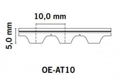 CORREIA DENTADA DE POLIURETANO PASSO AT10   REF. CMW 100-OE-AT10-100-PU-S