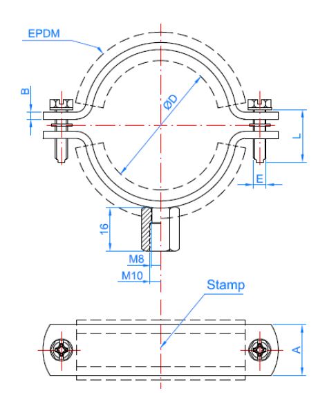 Index ABRI100 Fascetta Isofonica Rinforzata M8-M10 - Zinco, Diametro 100 Mm, Confezione Da 25 Pezzi