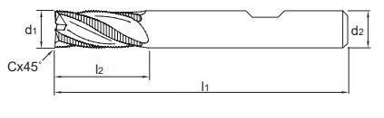 FRAISE D'ÉBAUCHE HSS-E DIN 327 TIALN 20 X 22 MM  REF. PHANTOM 35.024.2000