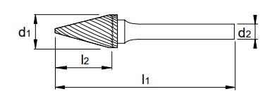 HARD METAL CONICAL GROOVING HEAD MD M 6 X 25 X 6 X 50 MM  REF. PHANTOM 41.630.0623