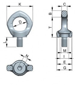 MALE EYE BOLT INOX-STAR M12 0.19 KG  REF. RUD 7993835
