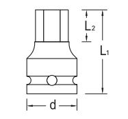 Vaso destornillador de impacto 3/4 19 mm Gedore IN K 32 19