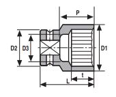 VASO DE IMPACTO 3/4 PULGADAS DOBLE HEXAGONO 20 MM REF. ACHA CE12M20DH