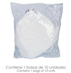 MASCARILLA FFP2 PLEGABLE BLANCA CAJA10 UNID