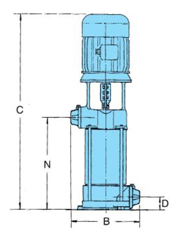 POMPE CENTRIFUGE MULTICELLULAIRE VERTICALE TAV-73/7-L 10 CV III 400/690 V   REF. BOMBAS HASA 1191