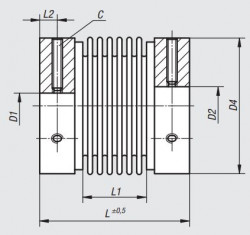 BELLOWS COUPLING L= 39  REF. NORELEM 23002-0040