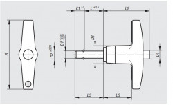 BALL LOCKING PIN WITH SELF-LOCKING T-HANDLE D1= 12 L= 40  REF. NORELEM 03196-25812040