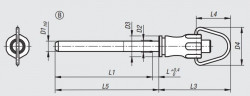 KUGELSPERRBOLZEN SELBSTSICHERND AUS EDELSTAHL B D1=12 L5=250  REF. NORELEM 03415-10-102112250