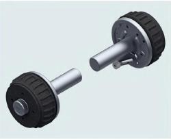 BRAKE TORQUE 2X2051 1300 KG 98X4 M12X1.5 MM 230 MM 125 MM 50 MM 23 KG  REF. AL-KO 214 412